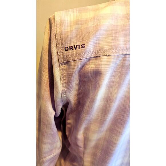 Orvis Purple White Work Flat Creek Button Up Shirt Blouse, New. Woman's Sz S - Picture 5 of 10